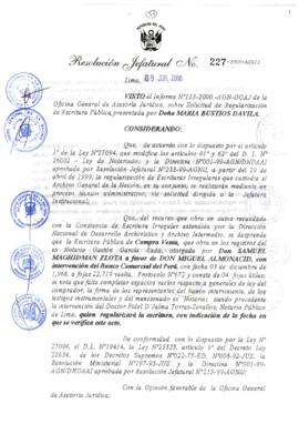 Resolución Jefatural N° 227-2000/AGN/J