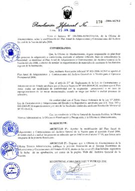 Resolución Jefatural N° 170-2006-AGN/J