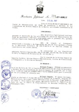 Resolución Jefatural N° 106-1997/AGN/J