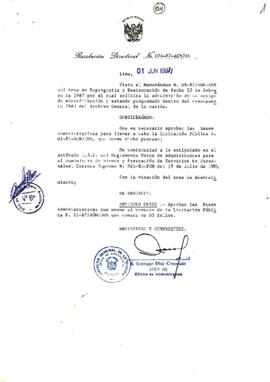 Resolución Directoral N° 24-87-AGN-OA