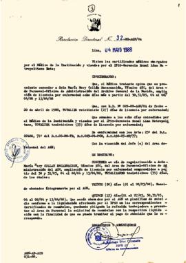 Resolución Directoral N° 032-88-AGN/OA