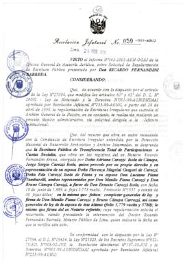 Resolución Jefatural N°050-2001/AGN/J