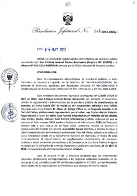 Resolución Jefatural N° 143-2012-AGN/J