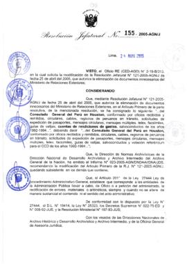 Resolución Jefatural N° 155-2005-AGN/J
