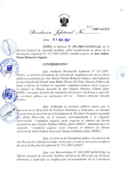 Resolución Jefatural N° 323-2007-AGN/J