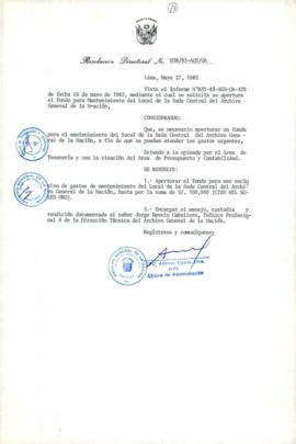 Resolución Directoral N° 038/83-AGN/OA