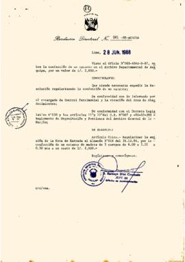 Resolución Directoral N° 041-88-AGN/OA