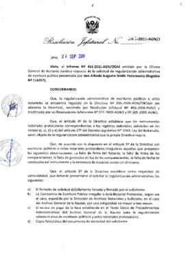 Resolución Jefatural N° 368-2011-AGN/J