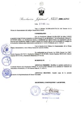 Resolución Jefatural N° 137-2000/AGN/J