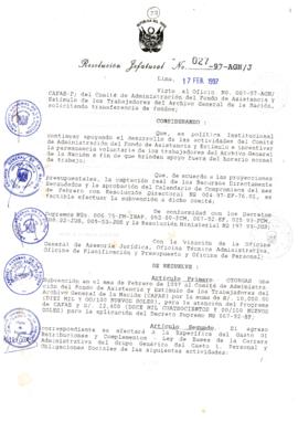 Resolución Jefatural N° 027-1997/AGN/J