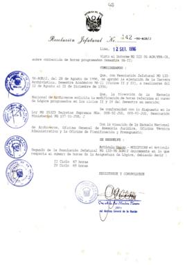 Resolución Jefatural N° 142-1996/AGN/J