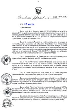 Resolución Jefatural N° 088-2011-AGN/J