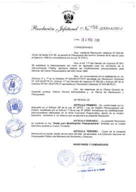 Resolución Jefatural N° 056-2000/AGN/J