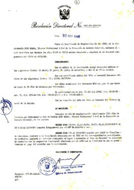 Resolución Directoral N° 110-86-AGN/OA