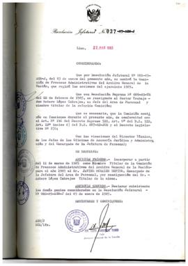Resolución Jefatural N° 037-1985/AGN/J