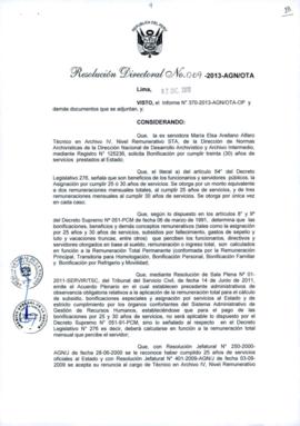 Resolución Directoral N° 069-2013-AGN/OTA