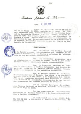 Resolución Jefatural N° 102-1995/AGN/J
