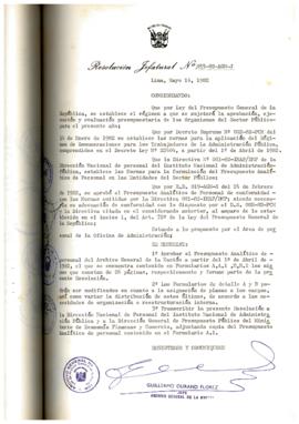 Resolución Jefatural N° 055-1982/AGN/J