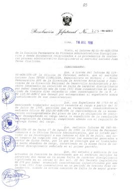Resolución Jefatural N° 125-1996/AGN/J