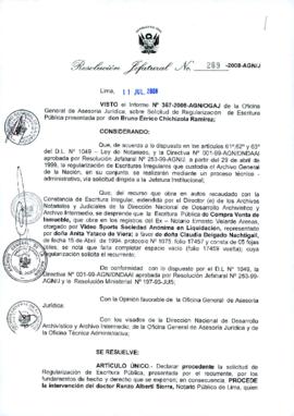 Resolución Jefatural N° 269-2008-AGN/J