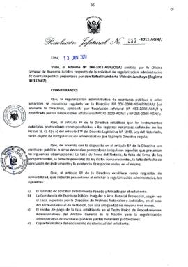 Resolución Jefatural N° 235-2011-AGN/J