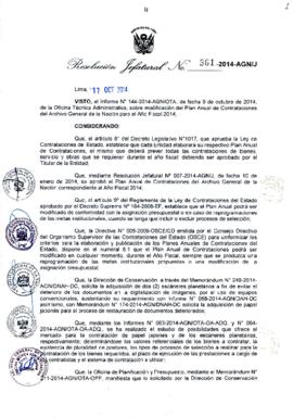 Resolución Jefatural N° 361-2014-AGN/J