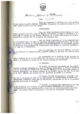 Resolución Jefatural N° 109-1983/AGN/J