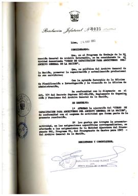 Resolución Jefatural N° 035-1983/AGN/J