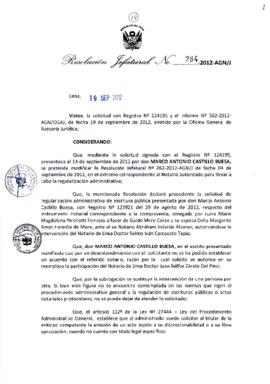Resolución Jefatural N° 284-2012-AGN/J