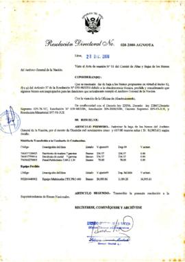 Resolución Directoral N° 020-2000-AGN/OTA
