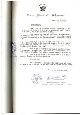 Resolución Jefatural N° 062-1986/AGN/J