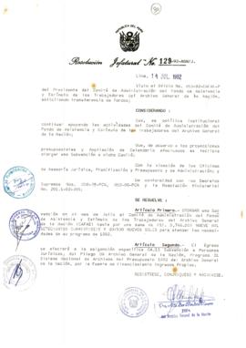 Resolución Jefatural N° 129-1992/AGN/J