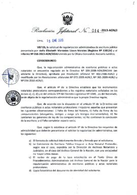 Resolución Jefatural N° 014-2013-AGN/J