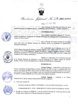 Resolución Jefatural N° 128-2002/AGN/J