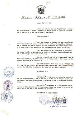 Resolución Jefatural N° 233-1992/AGN/J