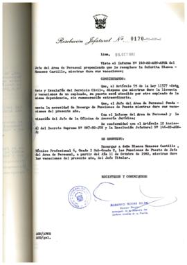 Resolución Jefatural N° 170-1982/AGN/J