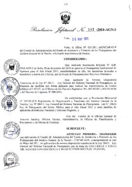 Resolución Jefatural N° 193-2011-AGN/J