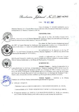 Resolución Jefatural N° 431-2007-AGN/J