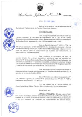 Resolución Jefatural N° 344-2003-AGN/J