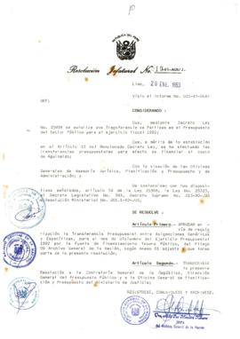 Resolución Jefatural N° 010-1993/AGN/J