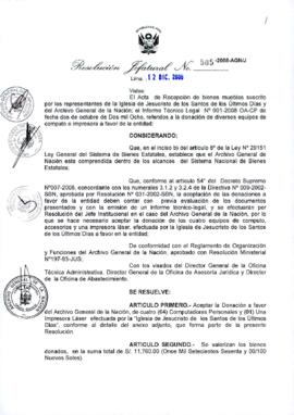 Resolución Jefatural N° 505-2008-AGN/J