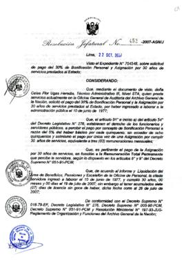 Resolución Jefatural N° 452-2007-AGN/J