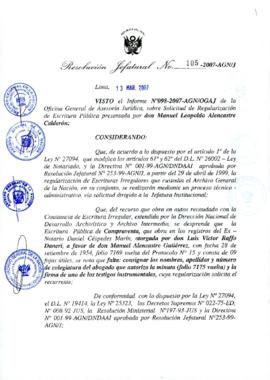 Resolución Jefatural N° 105-2007-AGN/J