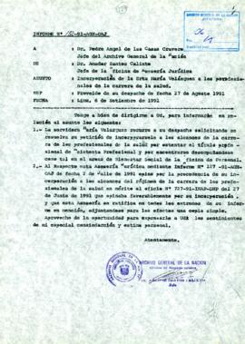 INFORME 180-91-AGN/OAJ