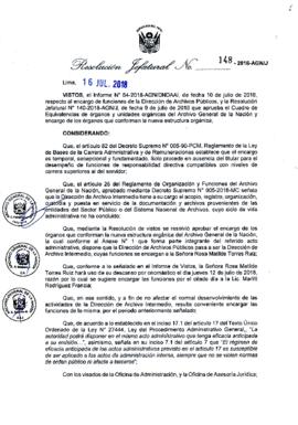 Resolución Jefatural N° 148-2018-AGN/J