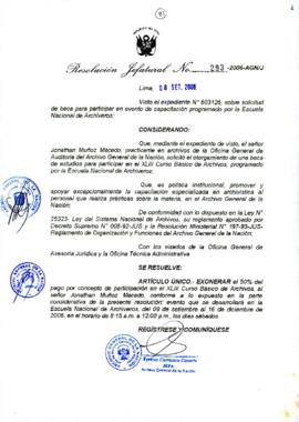 Resolución Jefatural N° 293-2006-AGN/J