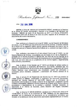 Resolución Jefatural N° 108-2018-AGN/J
