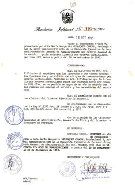 Resolución Jefatural N° 195-1992/AGN/J