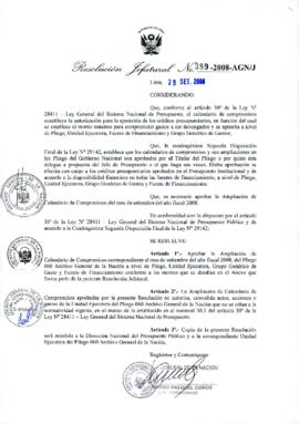 Resolución Jefatural N° 389-2008-AGN/J