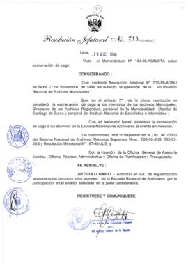 Resolución Jefatural N° 213-1998/AGN/J